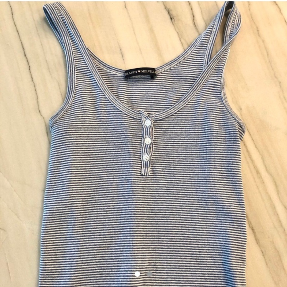 Blue and white striped brandy Melville tank. Xs-s